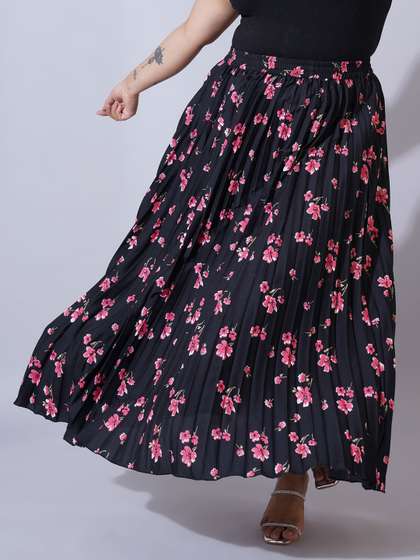 U&F Beyond Printed Flared Maxi Skirts