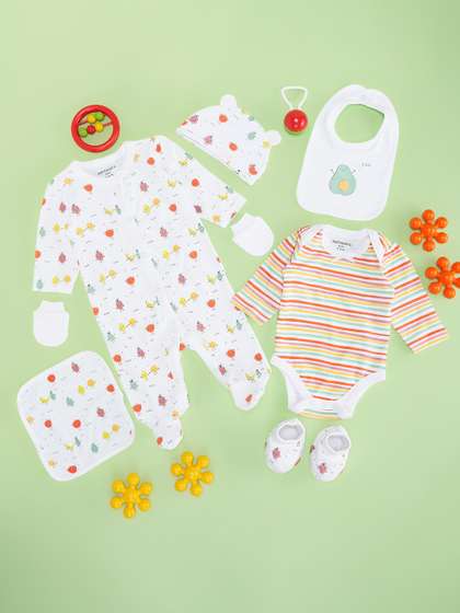 Pantaloons Baby Set Of 7
                    Printed Cotton Baby Apparel Gift Set