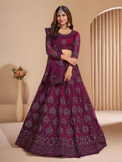 JULEE Semi-Stitched Lehenga Set