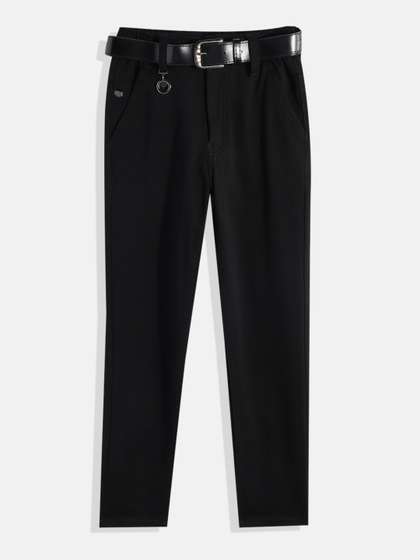 CAVIO Boys Wrinkle Free
                    Chambray Trousers With Belt