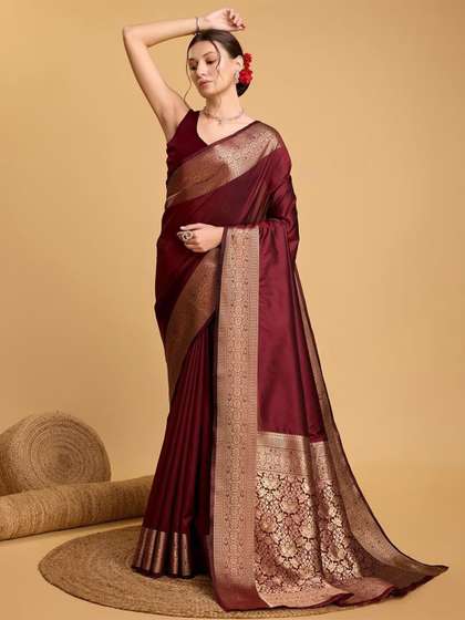 Royal Rajgharana
                          Saree Ethnic Motifs Zari Banarasi Sarees
