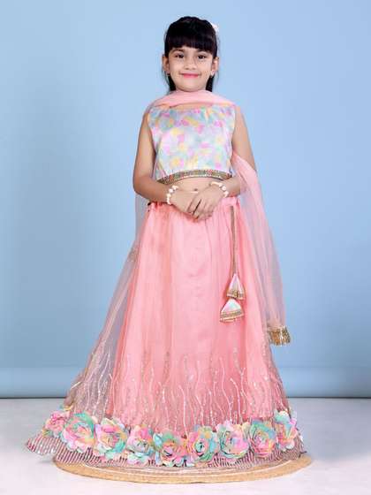 BAESD Girls Printed
                      Ready to Wear Lehenga & Blouse With Dupatta