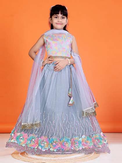 BAESD Girls Printed
                    Ready to Wear Lehenga & Blouse With Dupatta