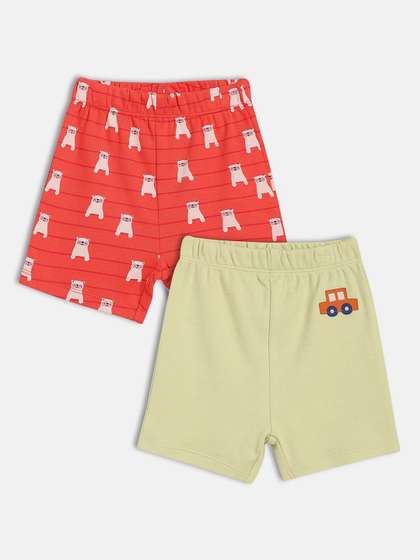 MINI KLUB Boys Pack of 2
                    Mid-Rise Printed Cotton Shorts