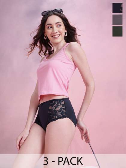 DressBerry Pack of 3
                        Lace Hipster Briefs DRM-DB-PAN10B-TBC