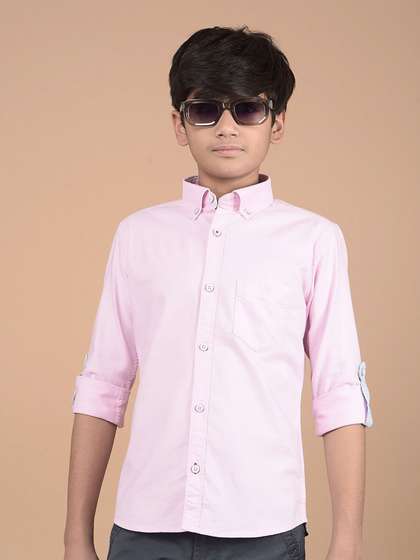 Crimsoune Club Boys
                    Classic Button-Down Collar Textured Cotton Casual
                    Shirt