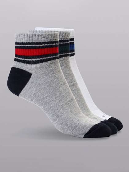 CULT Men Pack of 3 Ankle
                    Length Cotton Socks Multi Colour