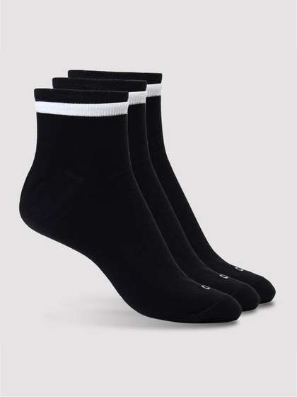 CULT Men S2 Ankle Length
                    Cotton Socks Black