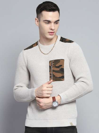 Monte Carlo Men
                        Animal Woollen Pullover with Zip Detail Detail