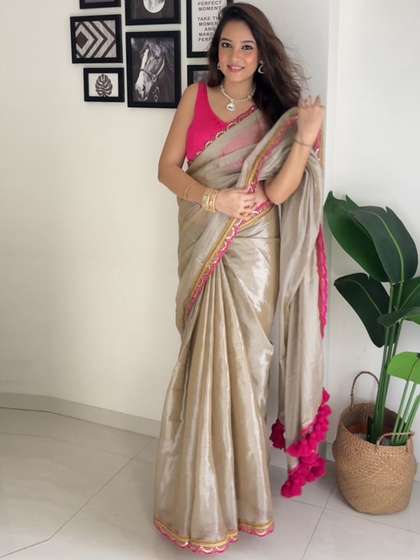 saretramall Embellished Ikat Saree