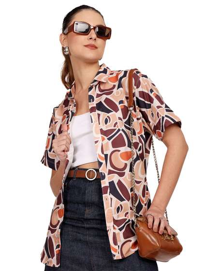 Leotude Printed Loose Fit Casual Shirt