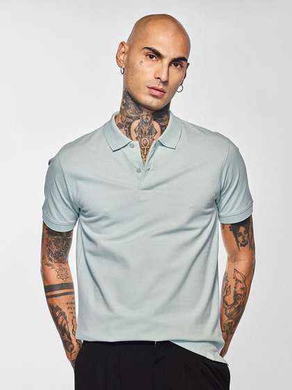 Snitch Men Solid
                        Polo Collar Slim Fit Cotton T-shirt