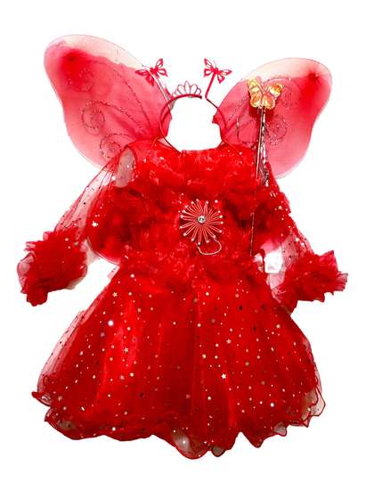 STUMBLE FASHION Girls Self
                Design Net Fit & Flare Dress