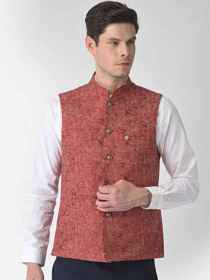 Turtle Men Woven Design Nehru Jacket