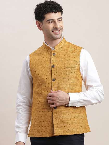 Turtle Men Printed Woven Nehru Jacket