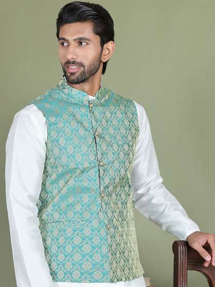 Jompers Men Woven Design Nehru Jacket