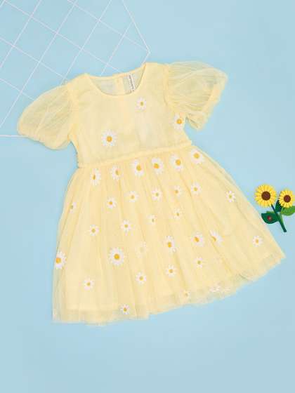 Pantaloons Junior Girls
                    Sequined Embellished Flutter Sleeve Fit & Flare
                    Dress
