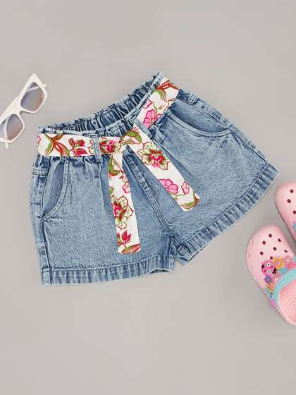 Pantaloons Junior Girls Mid-Rise Denim Shorts