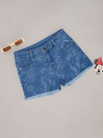 Pantaloons Junior Girls Printed Denim Shorts