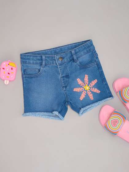 Pantaloons Junior Girls Mid-Rise Denim Shorts