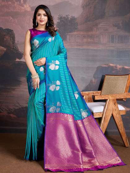 House of Pataudi
                        Woven Design Banarasi Saree With Blouse Piece