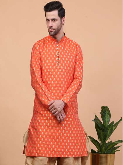 Larwa Woven Design Jacquard Kurta