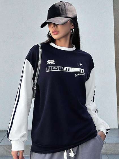Stylecast X Slyck
                          Printed Oversized Sweatshirt
