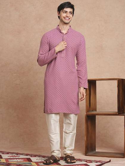 SWAGG INDIA Geometric Embroidered Kurta