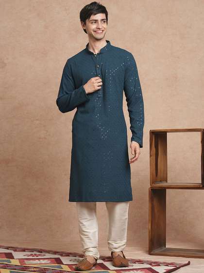 SWAGG INDIA Geometric Embroidered Kurta