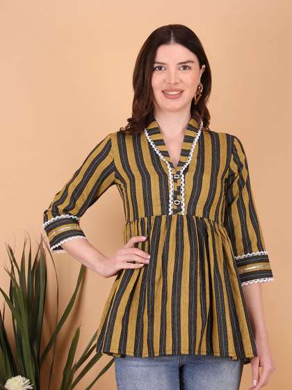ROYAL DESIGN Women Striped Tunic