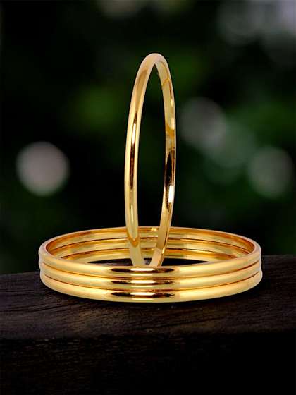 LUCKY JEWELLERY Pack
                        Of 4 18k One Gram Gold Plated Bangles