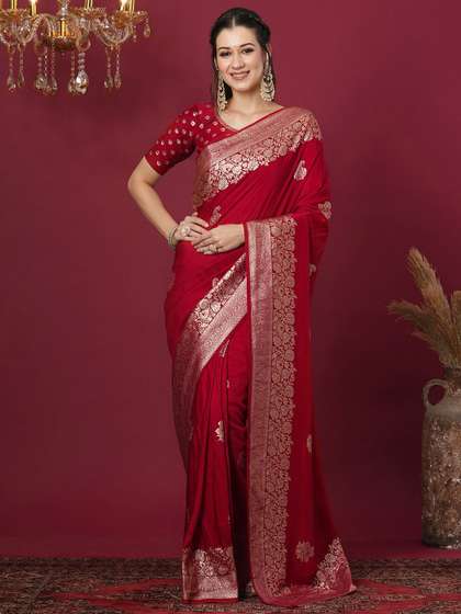Satrani Woven Design
                        Zari Banarasi Saree