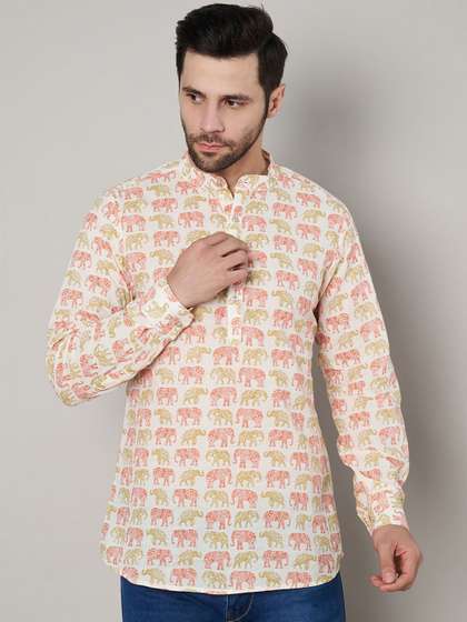 FABRIC FITOOR Elephant Printed Short Kurta