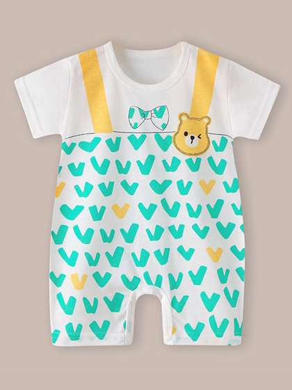 Bold N Elegant Infants
                    Cartoon Printed Half Length Cotton Romper