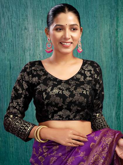 KALINI Women Padded Saree Blouse
