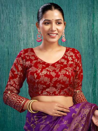 KALINI Padded Saree Silk Blouse
