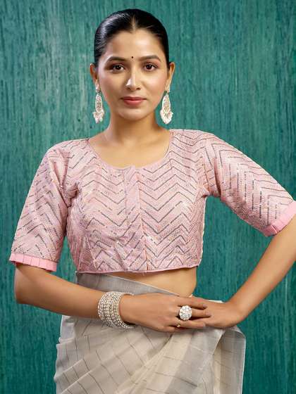 KALINI Sequinned Saree Blouse