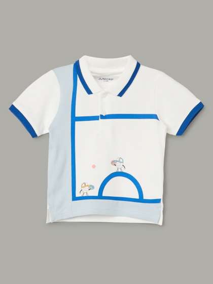 Juniors by Lifestyle Boys Graphic Printed Polo Collar Cotton T-shirt