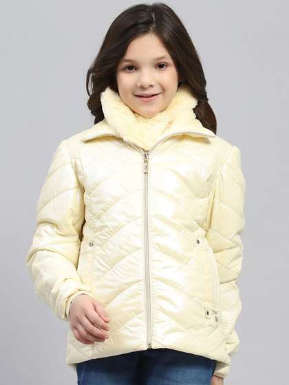 Monte Carlo Girls Double
                    Collar Solid Casual Parka Lightweight Jacket