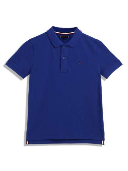 Tommy Hilfiger Boys Solid Polo Collar Cotton T-shirt