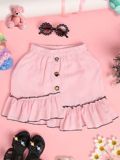 Cutiekins Girls Pure
                    Cotton Frills Bows and Ruffles Skirt
