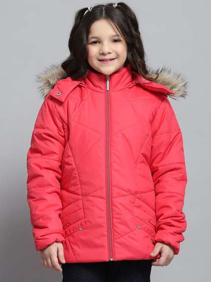 Monte Carlo Girls Hooded
                    Solid Casual Parka Lightweight Jacket