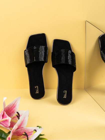 Inc 5 Women
                        Embellished Open Toe Flats