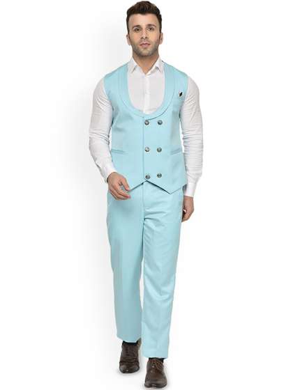 READYON Men 2-Pc
                        Collarless Double Breasted Suit