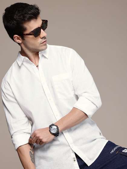 The Roadster Life
                        Co. Regular Fit Cotton Linen Casual Shirt