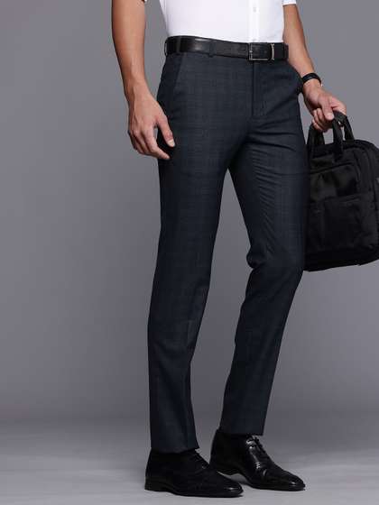 Raymond Men
                          Checked Slim Fit Formal Trousers