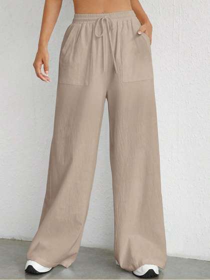 Stylecast X Slyck
                        Women Comfort Loose Fit High-Rise Pleated
                        Trousers