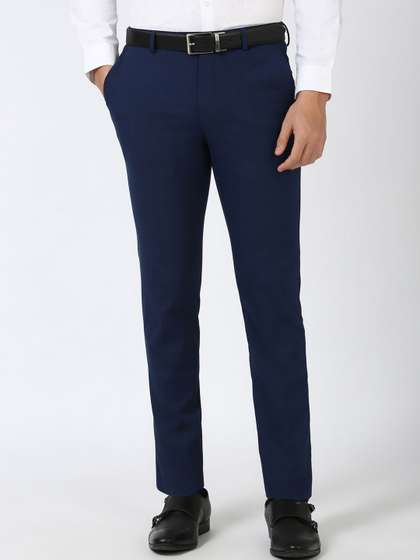 Peter England Men
                          Slim Fit Formal Trousers