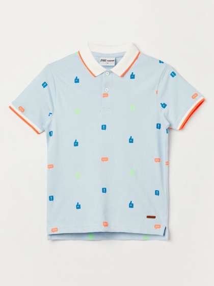 Fame Forever by Lifestyle Boys Conversational Printed Polo Collar Cotton T-shirt