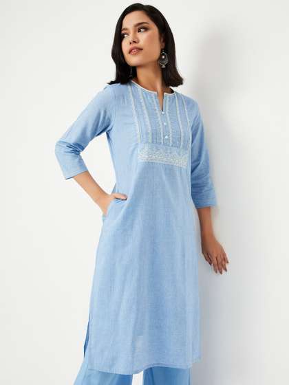 max Notch Neck Straight Kurta